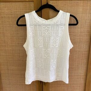 Loft eyelet tank, size small, white